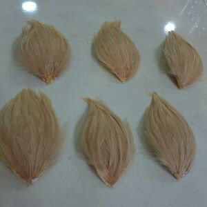 HONG KONG Vintage FEATHER BIRDS  BEIGE  LOT OF 6  For Crafting Etc